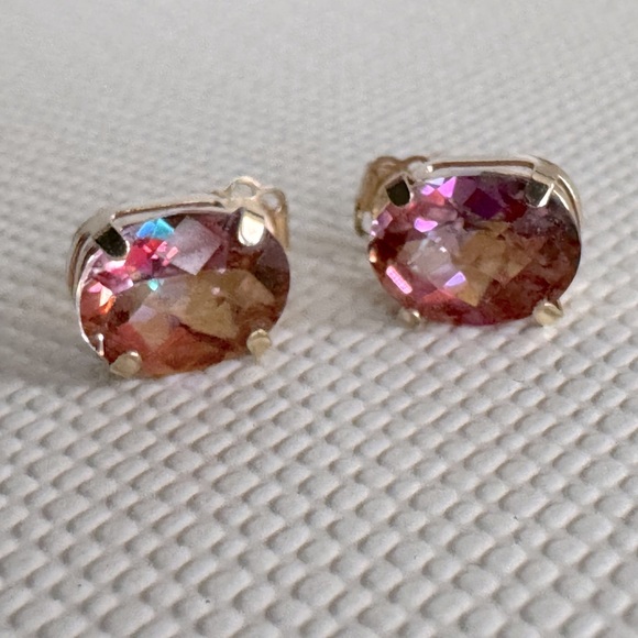 Mystic Sunrise Topaz Solid 14K Earrings